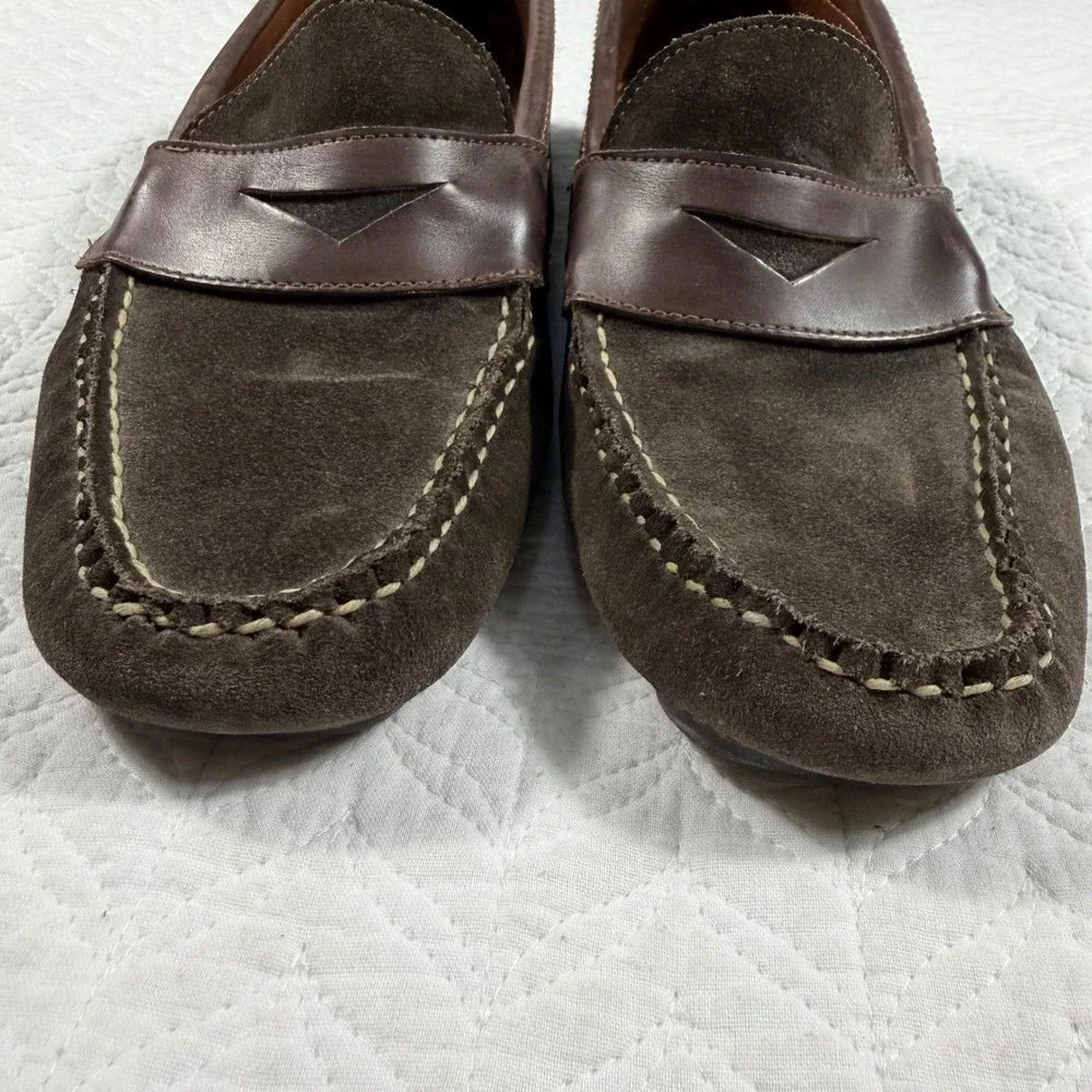 Allen Edmonds Sonoma Mens 9.5 M Dark‎ Brown Suede Penny Loafer Driving Shoes USA